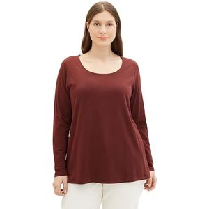 TOM TAILOR T-shirt à manches longues Plussize pour femme, 30337 - Raisin, 46/taille unique