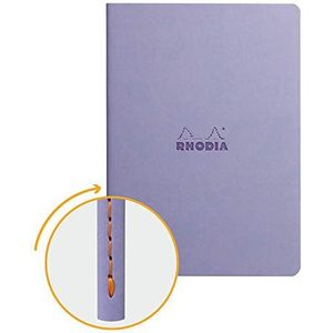 RHODIA 116459C Notitieboek van zachte stof, Iris – A5 – gestippeld – 64 pagina's – lichtbruin papier, 90 g/m² – envelop van kunstleer – collectie Rhodiarama
