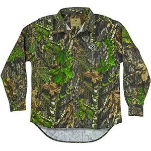 Mossy Oak Mill 2.0 jachthemd voor heren, lange mouwen, katoen, jachthemd, camouflage, obsessie