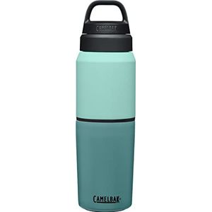 CamelBak MultiBev Waterfles & reisbeker – vacuüm geïsoleerd roestvrij staal – Coastal/Lagoon – fles van 40 ml & 12 oz cup