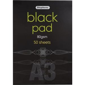 Stephens papierblok, A3, zwart