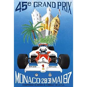 Schatzmix Auto 45.Grand Prix Monaco 1987 wandbord, plaat, 20 x 30 cm, meerkleurig