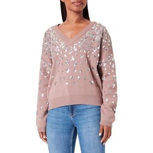 CARNEA Pull tricoté pour femme, Taupe argenté, M-L