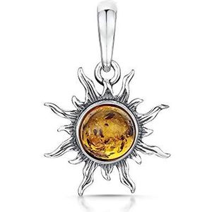 Amberta Zonnehanger van 925 sterling zilver met barnsteen in verschillende kleuren, Sterling zilver, Barnsteen