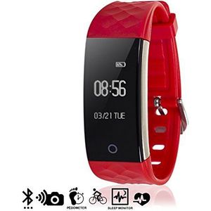 Silica DMV077RED Bluetooth Smart Armband S2 met hartslagmonitor en multisport-functies, rood