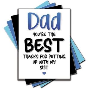 Jesting Jackass C176 Wenskaart voor papa ""You 'Re The Best Thanks For putting Up With My Sh*t Thank You