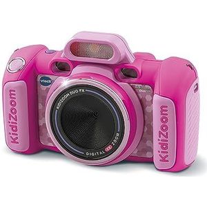 VTech - KidiZoom Duo FX roze, digitale camera voor kinderen, foto, selfie, video, kleurenscherm, stripstudio, filters en grappige effecten, cadeau voor kinderen van 4 jaar tot 12 jaar - inhoud in het