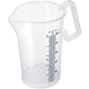 Thermohauser maatbeker met gesloten handgreep, 500 ml, PP-kunststof, blauwe schaal in liter en milliliter, 8300040083