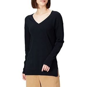 Amazon Essentials Lichte tuniek met lange mouwen en V-hals voor dames (verkrijgbaar in grote maten) zwart, maat XS