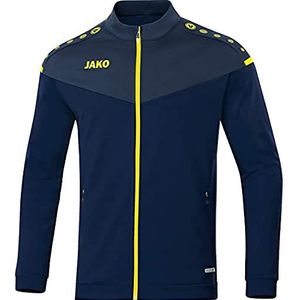 JAKO Polyester jas voor kinderen, maat 164, marineblauw/donkerblauw/neongeel