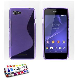 Muzzano Beschermhoesje voor Sony Xperia E3 [Le S Premium] [violet] + stylus en reinigingsdoekje van Muzzano® - ultieme bescherming voor uw Sony Xperia E3