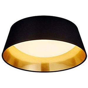 Reality Leuchten Ponts R62871279 LED plafondlamp acryl wit stoffen kap zwart goud met LED 14W