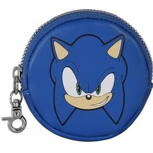 Sega-Sonic Porte-monnaie Visage Cookie Bleu 8,7 x 8,7 cm, bleu, One Size, Porte-monnaie Cookie