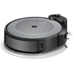 iRobot Roomba Combo i5 (i5172) 2-in-1 robotstofzuiger en wasmachine, verbonden met wifi, 2 rubberen borstels, cartografie, onthoudt en past thuis - compatibel met spraakassistenten