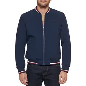 Tommy Hilfiger Lichtgewicht Varsity Rib Knit Bomber Jacket voor heren, Midnight zachte hoes