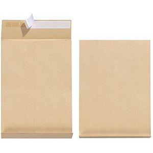 Herlitz 11289964 enveloppen DIN C4 zonder venster 100 stuks, zelfklevend, DIN B5 zonder venster, 4 cm