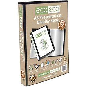 Eco-eco Eco068 50% gerecyclede dossiermap met 80 zwarte kunststof vakken A3-formaat