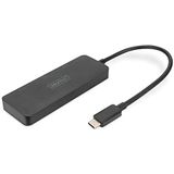 DIGITUS Video splitter, 8 K, 3 poorten, USB-C naar 3 x HDMI. MST, zwart