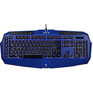 Konix FFF AZERTY-membraantoetsenbord voor desktop-pc, gaming-toetsenbord, anti-ghosting, 26 toetsen, regenboog-achtergrondverlichting, blauw