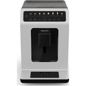 Krups EA897A Evidence ECOdesign volautomatische koffiemachine, One Touch cappuccino, milieuvriendelijk, touch-bediening, metalen koffiegroep, duurzaam, wit en leisteen