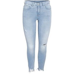 NOISY MAY Nmkimmy Nw Destroy Ank Skny Az370lb Noos Skinny Jeans voor dames, Lichtblauw jeans