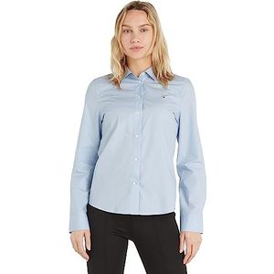 Tommy Hilfiger Organic Co Regular Shirt Ls Ww0ww39673 Vrijetijdshemden voor dames, Blauw (Breezy Blue)