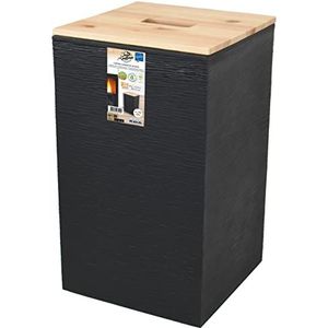 EDA - Jura Montania Stone pelletkist 36 liter - voor 20 kg pellets - zwart 29,5 x 29,5 x 50,6 cm