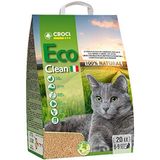 Croci Eco Clean Litter 20 l – klonterend kattenbakvulling, biologisch afbreekbaar, kan in het toilet worden gegoten, 100% plantaardig, geurremmend zand