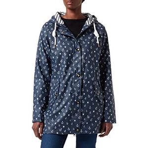 Ankerglut Friesennerz regenjas met capuchon voor dames, waterdicht, weerbestendig, windbreaker, overgangsjas #Ankerglutzauber Blouson de Pluie Femme, Marine.