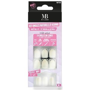 MB MILANO Wild Nature - 24 stuks - All-in-1 Kit - Halflange nagels - 12 maten - Natuurlijk effect - Wild Nature