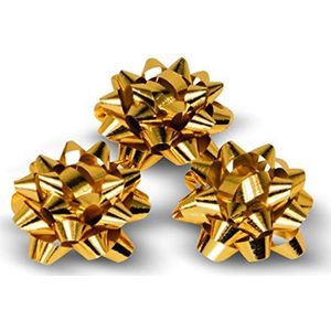 Present Mexico strikken, diameter 35 mm, goudkleurig, 150 stuks, Rood, 150 bows Ø 35 mm, bagageriem
