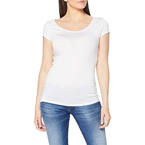 trueprodigy Casual T-shirt voor dames, effen, basic bovenstuk, cool, stijlvol, ronde hals, korte mouwen, slim fit shirt voor vrouwen, Wit
