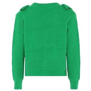 faina Women's Femmes Bois épissé Col en V Cardigan Mode Acrylique Vert Taille XS/S Pull Sweater, vert, XS