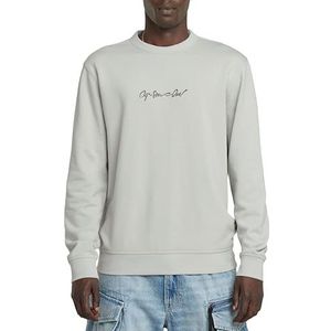 G-STAR RAW G-script Logo R Sweatshirt Sweatshirt Heren, Grijs (Gs Mercury D26407-d257-g987)
