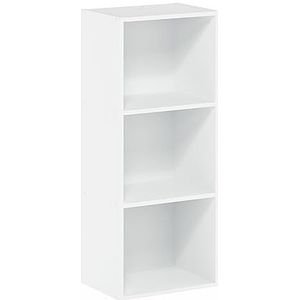 Furinno Open boekenkast, met 3 vakken, hout, wit, 30,5 x 23,6 x 80 cm