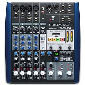 PreSonus StudioLive AR8c 8-kanaals digitaal/analoog hybride mengpaneel / audio-interface compatibel met USB-C / stereo SD-recorder met opnamesoftware