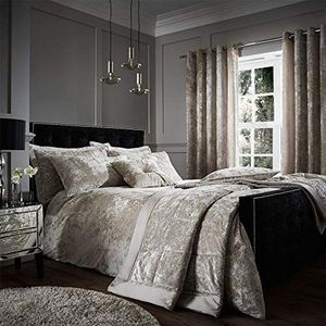 Catherine Lansfield Beddengoed van kreukelfluweel, polyester, naturel, tweepersoonsbed