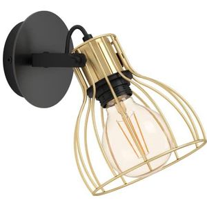EGLO Sambatello wandlamp - E27(excl.) - Design - Metaal - Goud, Zwart