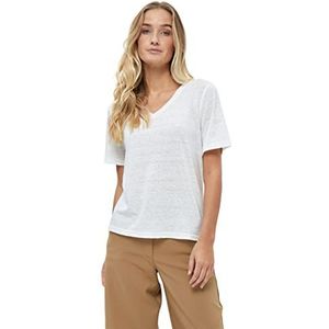 Peppercorn T-shirt col V Marina Femme, Blanc 0001, L