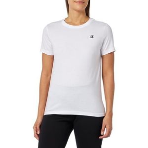 Champion Legacy Champion Basics W Light Cotton Jersey S-S Regular Crewneck T-shirt voor dames, Wit.