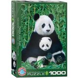 EuroGraphics Panda en baby puzzel 1000 stukjes