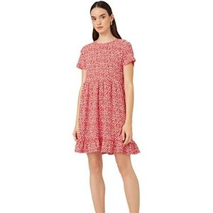 Koton Mini robe à manches courtes à col rond pour femme, Design rouge (4d1), XL