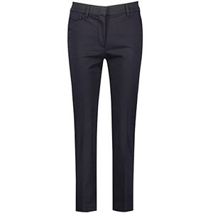 Gerry Weber Pantalon 7/8 pour femme, style urbain, avec ourlet fendu, pantalon de loisirs raccourci, pantalon 7/8, pantalon uni 7/8, longueur 7/8, bleu marine, 36 court