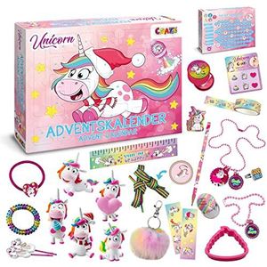 CRAZE Unicorn 14028 Adventskalender eenhoorn 2022 kinderen - kerstkalender voor meisjes met accessoires en eenhoornspeelgoed
