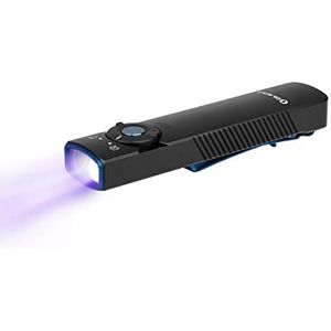 OLIGHT Arkfeld UV EDC oplaadbare zaklamp met dubbele lichtbron, wit licht en UV-licht, 1000 lumen, 85 m, geschikt voor dagelijkse verlichting en vlekdetectie (zwart
