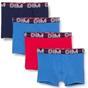 Dim Powerful Boxershorts voor heren, van katoen, stretch, 4 stuks, Bessenrood/nachtblauw/kobaltblauw/nachtblauw