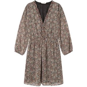 Springfield 7.g.m.vestido Corto Gasa Vrijetijdsjurk voor dames, Standaard zwart, 44
