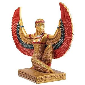 lachineuse - Isis gevleugelde beeldje 21 cm - Godin Isis standbeeld rood & goud - Beeldje woondecoratie antiek Egypte - Egyptisch decoratief object - Origineel cadeau-idee
