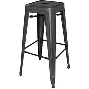 Bolero Dl881 Bistro hoge stoel, staal, zwart, 4 stuks
