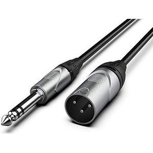 Audibax - PRO XLR-kabel, XLR mannelijk naar jack kabel, professionele microfoonkabel, duurzame XLR-kabel, lengte: 1,5 m, kleur zwart, geldig voor: Neewer nw 800, Behringer um2, Behringer c1, Go xlr